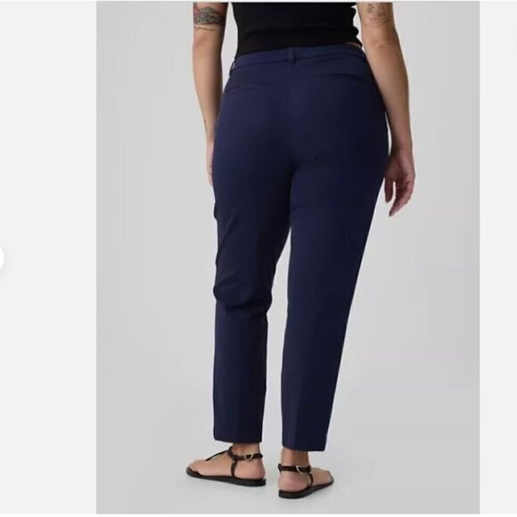 GAP Mid Rise Soft Cotton Stretch Slim Straight Pants Navy Blue Size 0 PETITE - Picture 6 of 6